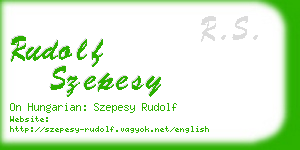 rudolf szepesy business card